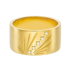 Tomfoolery AURA Gold Ray 10mm Wide Band Hot