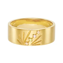 Tomfoolery AURA Gold Ray 7mm Wide Band Discount