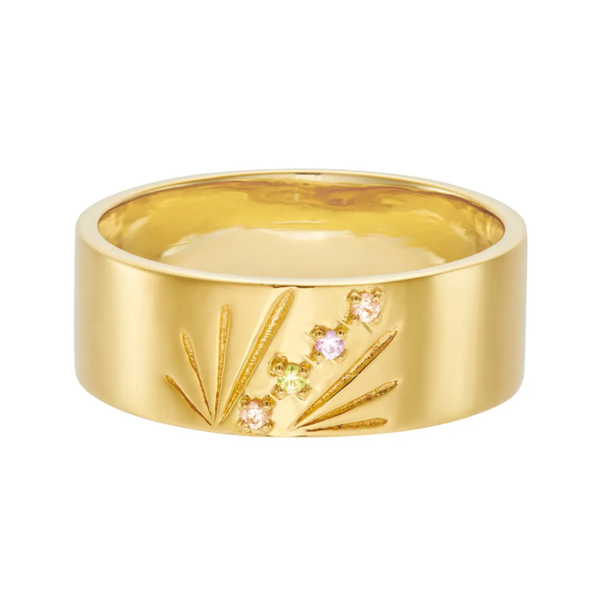 Tomfoolery AURA Gold Ray 7mm Wide Band Discount