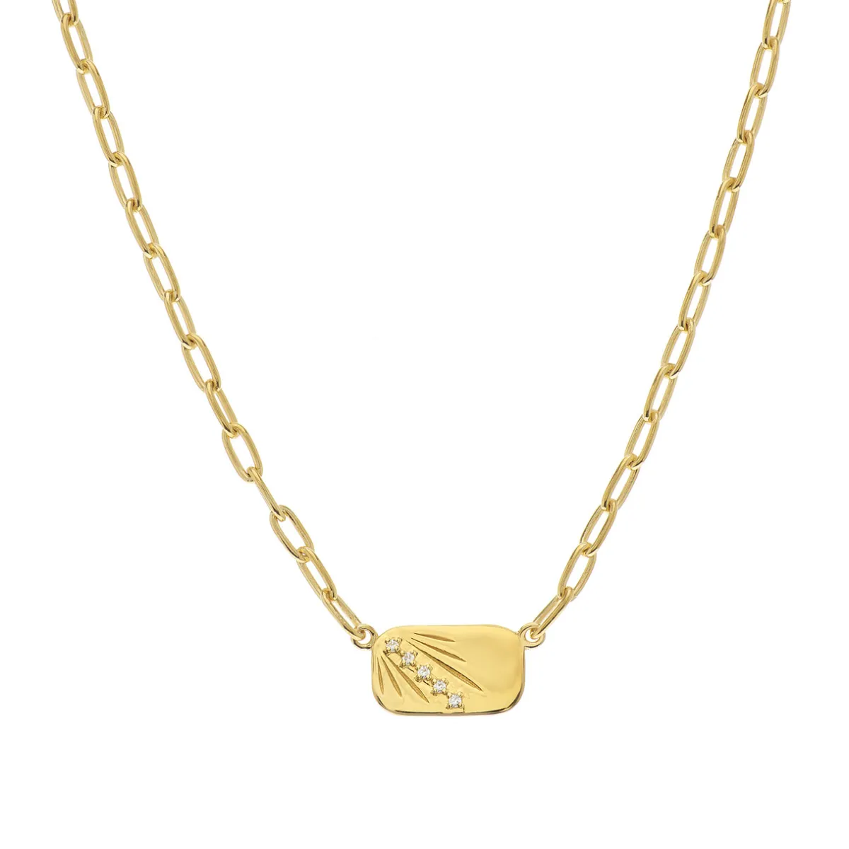 Tomfoolery AURA Gold Ray Paperclip Chain Necklace Best