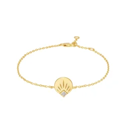Tomfoolery AURA Princes Cut Gem Gold Bracelet New
