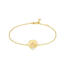 Tomfoolery AURA Princes Cut Gem Gold Bracelet New