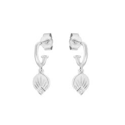 Tomfoolery AURA Princess Cut Gem Drop Silver Hoops New