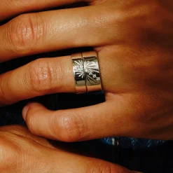 Tomfoolery AURA Silver Ray 7mm Wide Band Hot