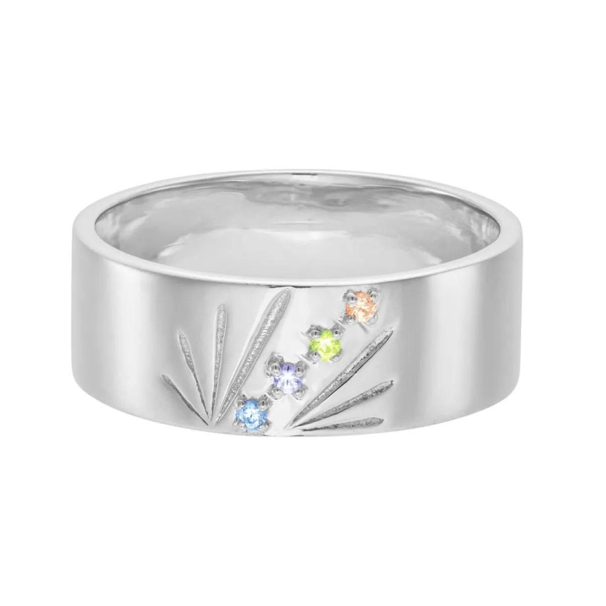 Tomfoolery AURA Silver Ray 7mm Wide Band Hot