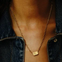Tomfoolery AURA Silver Ray Paperclip Chain Necklace Sale