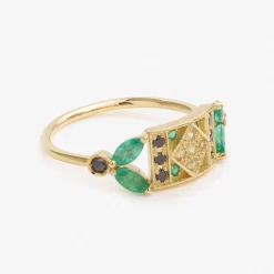 Tomfoolery Ava Emerald & Sapphire Ring Fashion