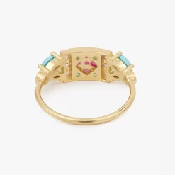 Tomfoolery Ava Turquoise & Pink Sapphire Ring Clearance