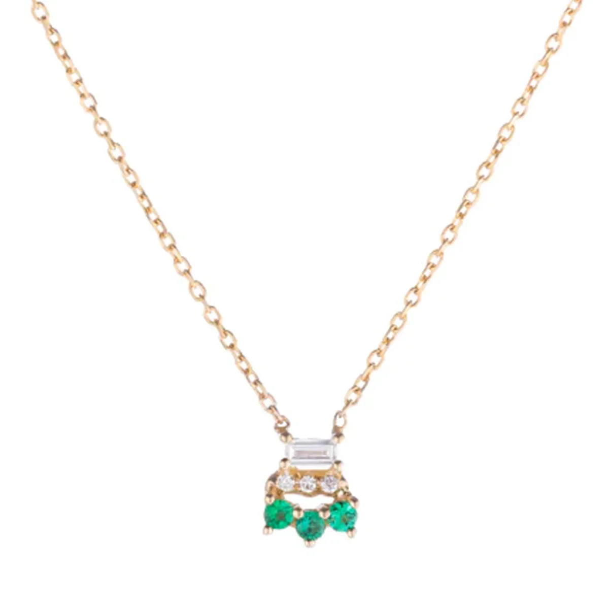 Tomfoolery Baguette Emerald Lace Necklace Outlet