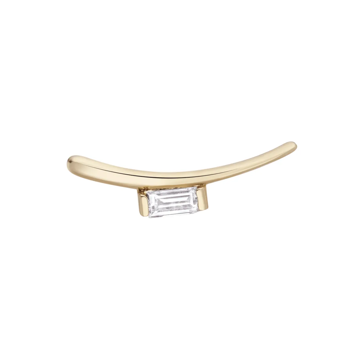 Tomfoolery Balance Baguette Diamond Curved Stud Online