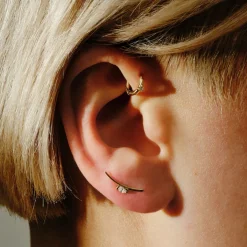 Tomfoolery Balance Baguette Diamond Curved Stud Online