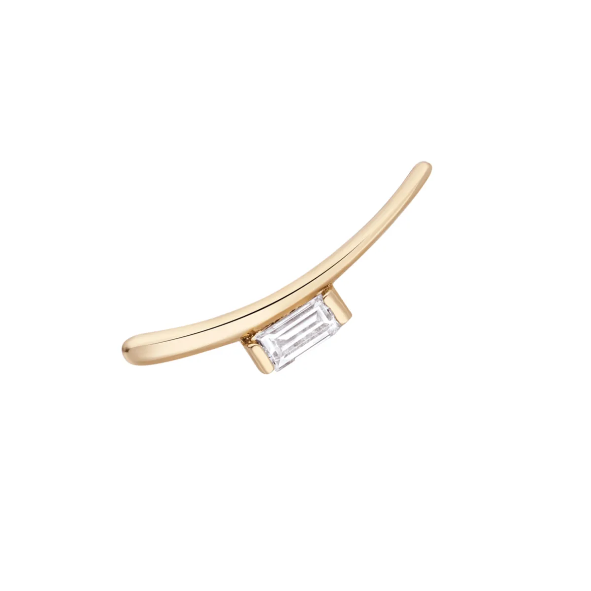 Tomfoolery Balance Baguette Diamond Curved Stud Online