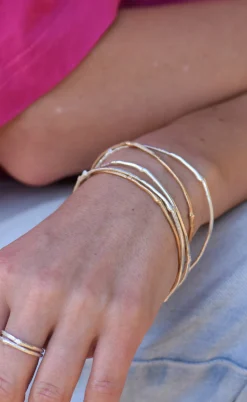 Tomfoolery Bamboo Bangle in Bronze Hot