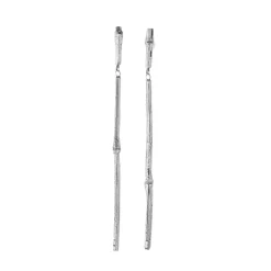 Tomfoolery Bamboo Drop Earrings in Silver New