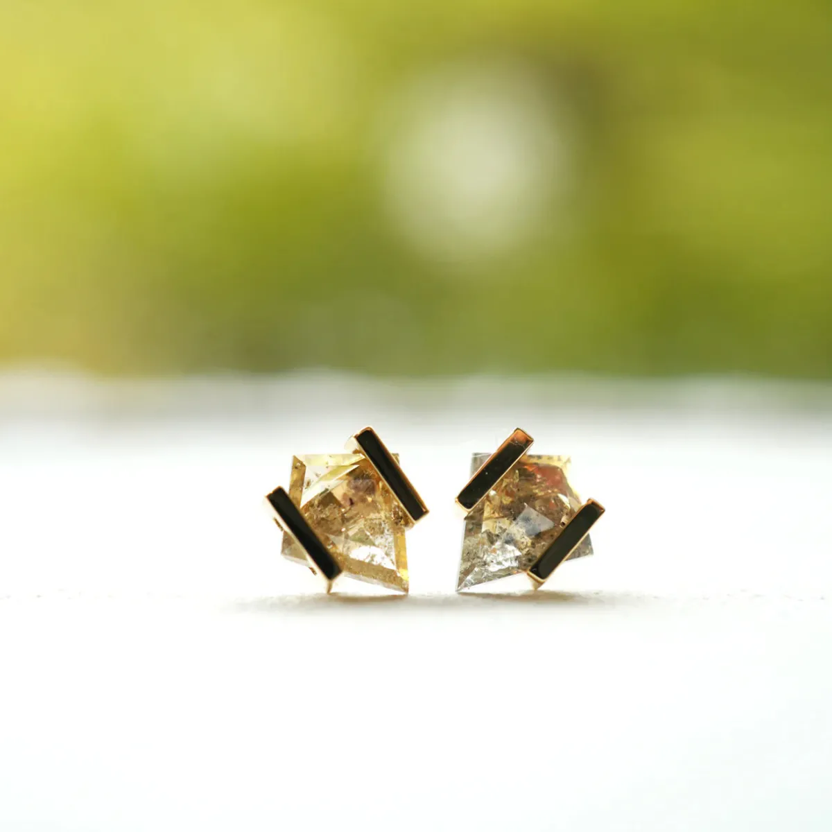 Tomfoolery Band Salt & Pepper Diamond Studs Discount