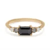 Tomfoolery Bea Black Diamond Five Stone Ring Clearance
