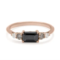 Tomfoolery Bea Black Diamond Five Stone Ring Clearance
