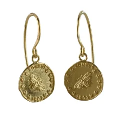 Tomfoolery Bee Coin Earrings in Gold Vermeil Best