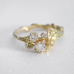Tomfoolery Beekeeper Three Diamond Trilogy Ring Clearance