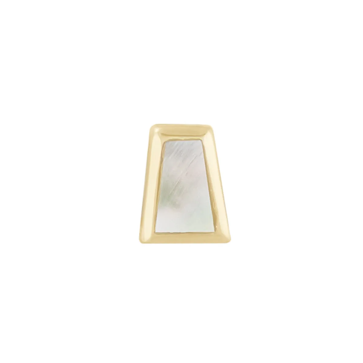 Tomfoolery Bezel Mother of Pearl Mini Trapezoid Stud Sale