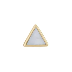 Tomfoolery Bezel Mother of Pearl Mini Triangle Stud Clearance