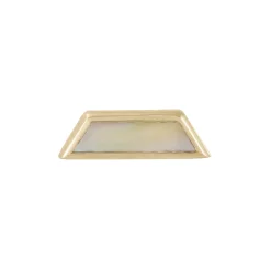 Tomfoolery Bezel Mother of Pearl Trapezoid Stud Hot