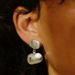 Tomfoolery Bianca Gold Duo Pebble Drop Earrings Discount