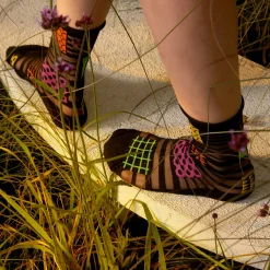 Tomfoolery Black & Multi Square Tulle Socks Online