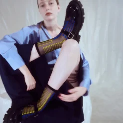 Tomfoolery Black & Neon Stripe Tulle Socks Clearance