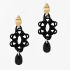 Tomfoolery Black 3D Printed Cosmos Drop Earrings Outlet