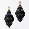 Tomfoolery Black 3D Printed Drop Earrings Clearance