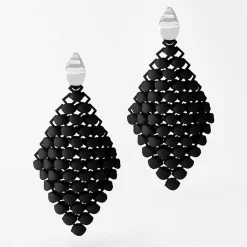 Tomfoolery Black 3D Printed Drop Earrings Clearance