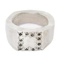 Tomfoolery Black Diamond Box Set Signet Ring Clearance