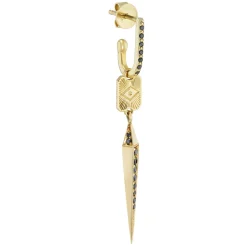 Tomfoolery Black Diamond Seer Charm Single Drop Earring Fashion