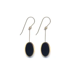 Tomfoolery Black Oval Glass Bead Drop Earrings Outlet