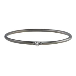 Tomfoolery Black Rhodium Plated Silver Dainty Ring Sale