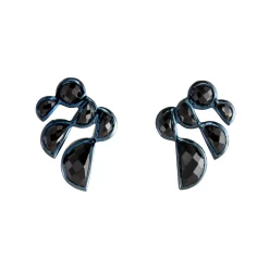 Tomfoolery Black Spinel Prawn Stud Earrings New
