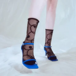 Tomfoolery Black Squiggle Tulle Socks Sale