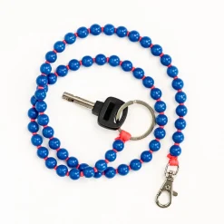 Tomfoolery Blue & Neon Pink Perlen Wooden Beaded iPhone & Keychain Outlet