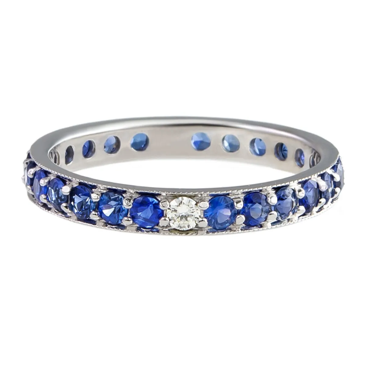 Tomfoolery Blue and White Sapphire Dunbar Band Outlet