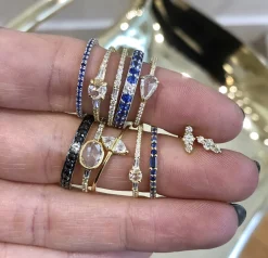 Tomfoolery Blue and White Sapphire Dunbar Band Outlet