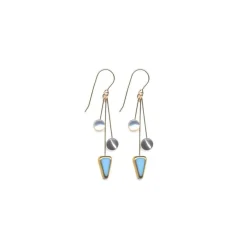 Tomfoolery Blue Arrow  Cluster with Mother of Pearl Drop Earrings Sale