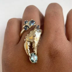 Tomfoolery Blue Coral Art Ring Outlet