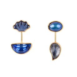Tomfoolery Blue Detachable Drop Earrings Fashion