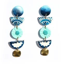 Tomfoolery Blue Hand-Painted Drop Earrings Sale