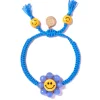 Tomfoolery Blue Happy Flower Drawstring Bracelet Online