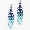 Tomfoolery Blue Ombre 3D Printed Waterfall Drop Earrings Online