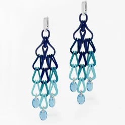 Tomfoolery Blue Ombre 3D Printed Waterfall Drop Earrings Online