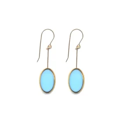 Tomfoolery Blue Oval Glass Bead Drop Earrings Best