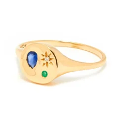 Tomfoolery Blue Sapphire Mini Night Market Signet Ring Best